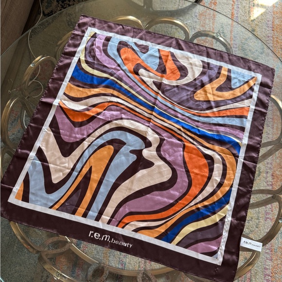 R.E.M. Beauty Ariana grande Multicolor Silk Scarf rare - Picture 1 of 8